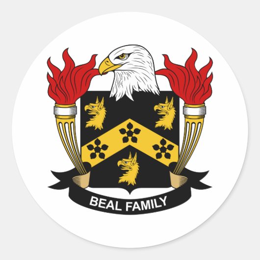 Beal Family Crest Ronde Sticker (Voorkant)