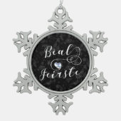 Béal Feirste Flag Heart, Belfast Tin Sneeuwvlok Ornament (Voorkant)