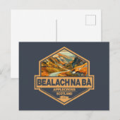 Bealach na Bà Scotland Travel Art Badge Briefkaart (Voorkant / Achterkant)