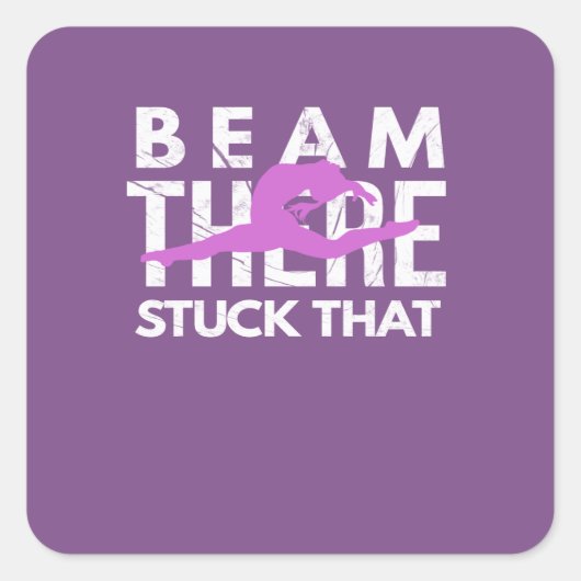 Beam daar heeft dat Funny Gymnastics Design Vierkante Sticker (Voorkant)