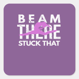 Beam daar heeft dat Funny Gymnastics Design Vierkante Sticker