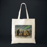 Beam Lingering Whimsical Aurora Animals Painting Tote Bag<br><div class="desc">This tote bag features a penguin, rabbit, and dog sharing a cozy campfire under the glowing northern lights. The warm and whimsical scene is perfect for animal lovers, fans of cute wildlife, and anyone who enjoys charming outdoor scenes. Great for everyday use, grocery shopping, school, or casual outings. A delightful...</div>