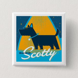 Beam me op Scotty Vierkante Button 5,1 Cm