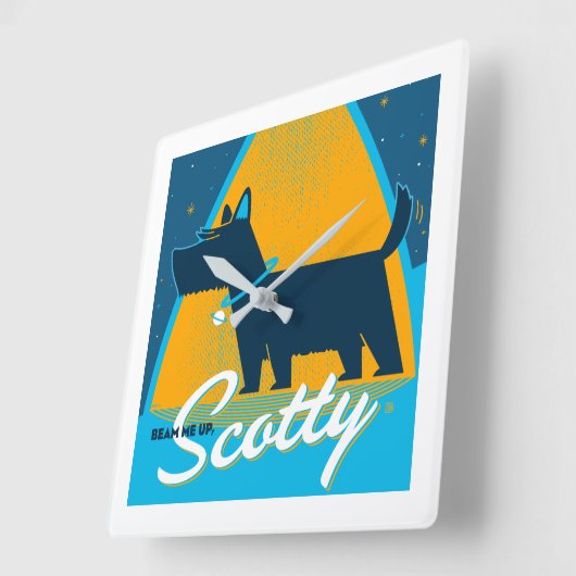 Beam me op Scotty Vierkante Klok (Hoek)