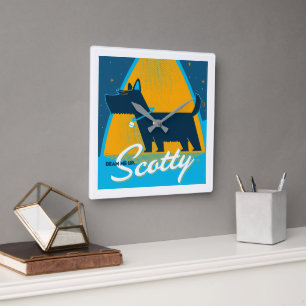 Beam me op Scotty Vierkante Klok