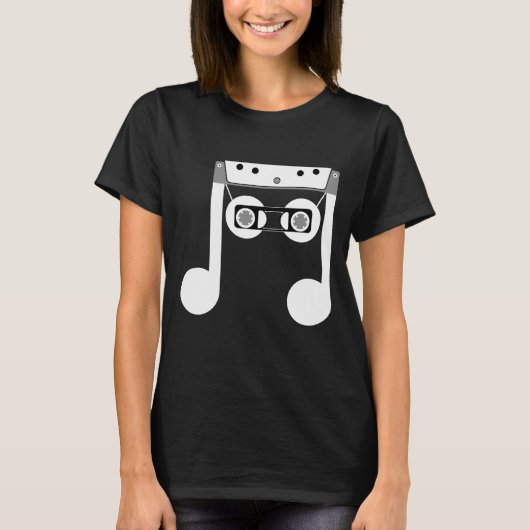 Beam Notes Beamed achtste muziekcassette ontwerp T-shirt (Voorkant)