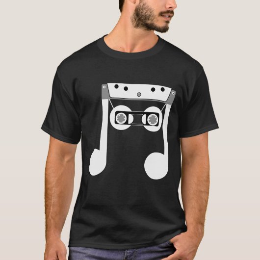 Beam Notes Beamed achtste muziekcassette ontwerp T-shirt (Voorkant)