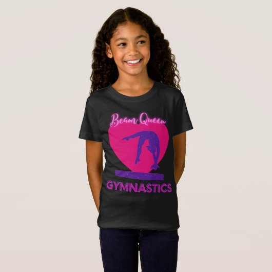 Beam Queen Gymnastics Pink & Paars T-shirt (Voorkant volledig)