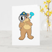 Beambte van de berenpolitie Vergrootglas Kaart (Gele Bloem)