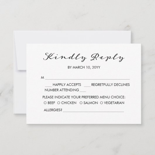 Beaming Delight Bruiloft RSVP Kaart (Voorkant)