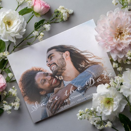 Beaming Delight Foto Bruiloft Save the Date Briefkaart