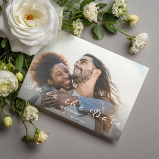 Beaming Delight Foto Bruiloft Save the Date Magnetische Uitnodiging