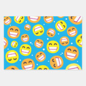 Beaming gezicht glimlachen Oyes Emojis Editable Co Inpakpapier Vel (Voorkant 3)