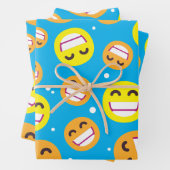 Beaming gezicht glimlachen Oyes Emojis Editable Co Inpakpapier Vel (In situ)