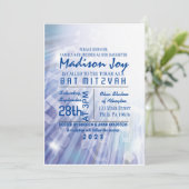 BEAMS OF LIGHT Bar Bat Mitzvah Invitation Kaart (Staand voorkant)