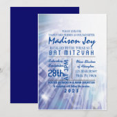 BEAMS OF LIGHT Bar Bat Mitzvah Invitation Kaart (Voorkant / Achterkant)