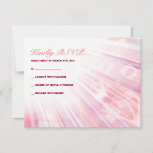 BEAMS OF LIGHT Bar Bat Mitzvah Reply Card RSVP Kaartje