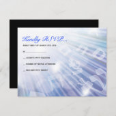 BEAMS OF LIGHT Bar Bat Mitzvah Reply Card RSVP Kaartje (Voorkant / Achterkant)