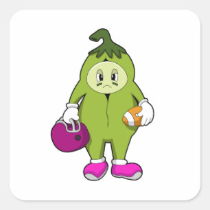 Bean at Football Sports Vierkante Sticker