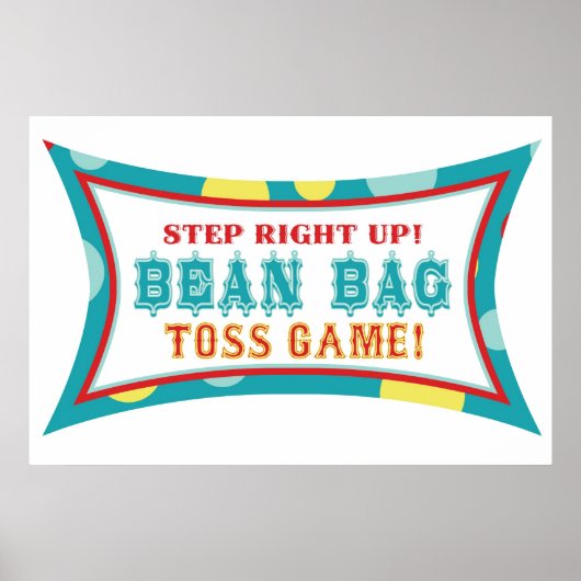 Bean Bag Toss Booth Sign Carnival Circus Birthday Poster (Voorkant)