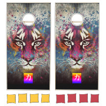 BEAN BAG TOSS GAME PAINTED TIGER EN KANJI POWER