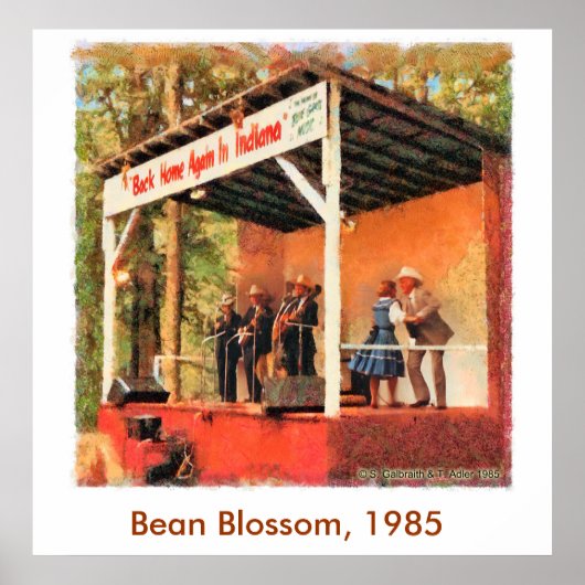 Bean Blossom 1985 Bill Monroe Dancing Poster (Voorkant)