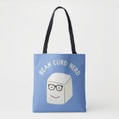 Bean Curd Nerdy Funny Vegetarian Cartoon Tote Bag (Voorkant)