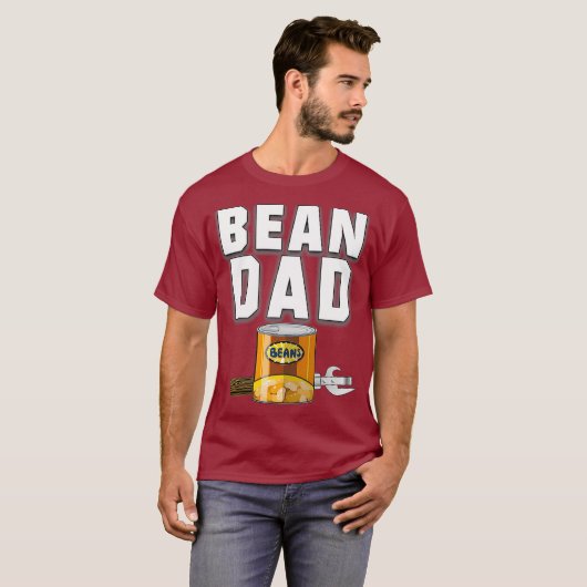 Bean Dad Beans and Can OpenBked Beans Fun T-shirt (Voorkant volledig)