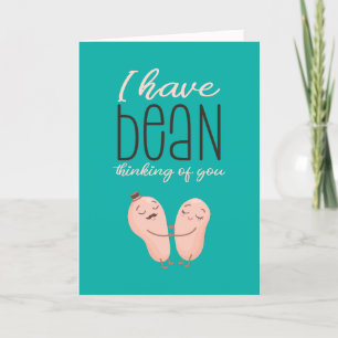 Bean denking of you Cute Pun Funny Valentijnsdag Feestdagen Kaart