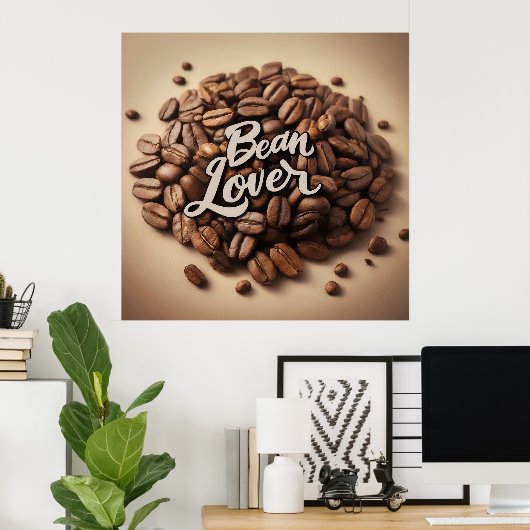 Bean Lover koffiebonen esthetisch Poster (Thuiskantoor)