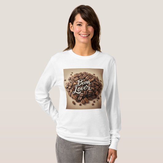 Bean Lover koffiebonen esthetisch T-shirt (Voorkant volledig)