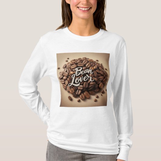 Bean Lover koffiebonen esthetisch T-shirt (Voorkant)