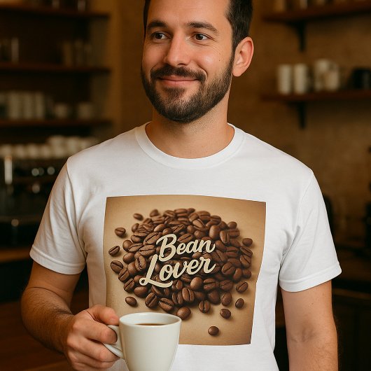 Bean Lover koffiebonen esthetisch T-shirt