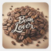 Bean Lover koffiebonen esthetisch Vierkante Sticker (Voorkant)