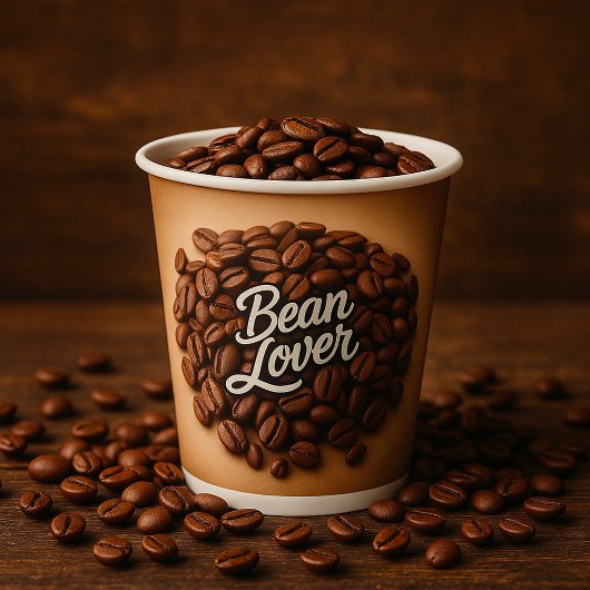 Bean Lover Koffiebonen Papieren Bekers