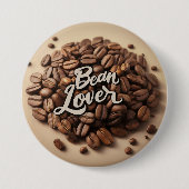 Bean Lover Koffiebonen Ronde Button 7,6 Cm (Voorkant)