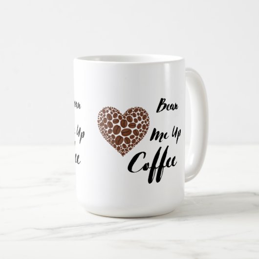 Bean me up koffie op een koffiemok (Voorkant rechts)