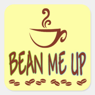 Bean me up vierkante sticker