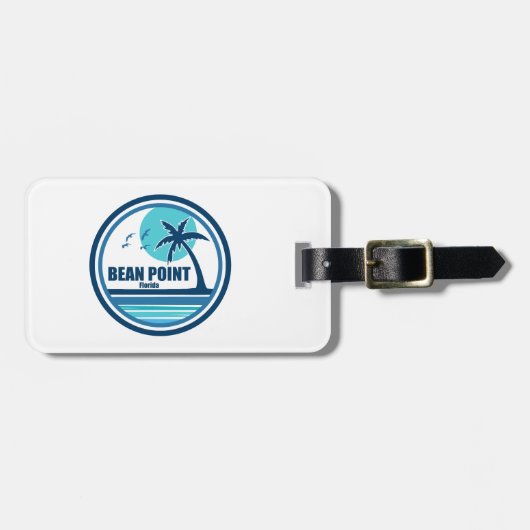 Bean Point Beach Florida Palm Tree Vogels Bagagelabel (Voorkant horizontaal)