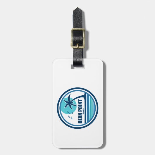 Bean Point Beach Florida Palm Tree Vogels Bagagelabel (Voorkant verticaal)