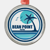 Bean Point Beach Florida Palm Tree Vogels Metalen Ornament (Voorkant)