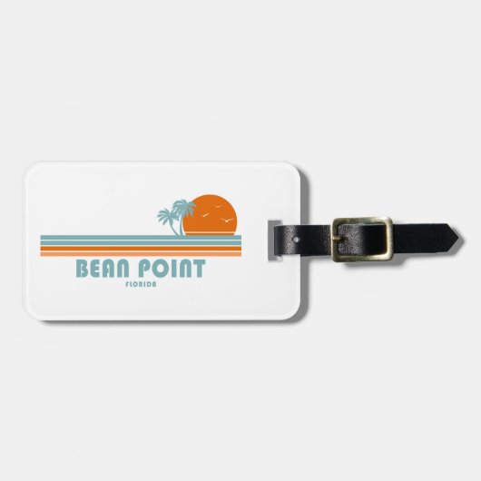 Bean Point Beach Florida Sun Palm Trees Bagagelabel (Voorkant horizontaal)