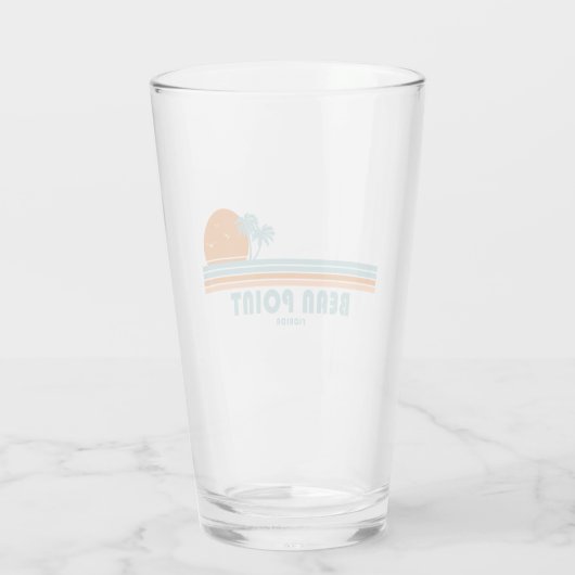 Bean Point Beach Florida Sun Palm Trees Glas (Achterkant)