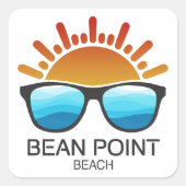 Bean Point Beach Florida zonnebril Vierkante Sticker (Voorkant)