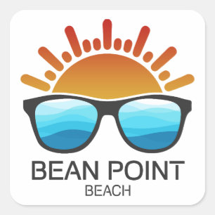 Bean Point Beach Florida zonnebril Vierkante Sticker