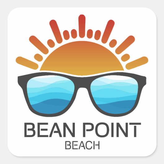 Bean Point Beach Florida zonnebril Vierkante Sticker (Voorkant)
