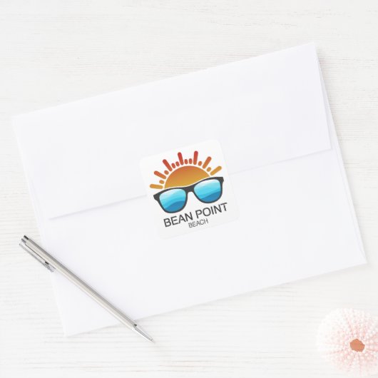 Bean Point Beach Florida zonnebril Vierkante Sticker (Envelop)