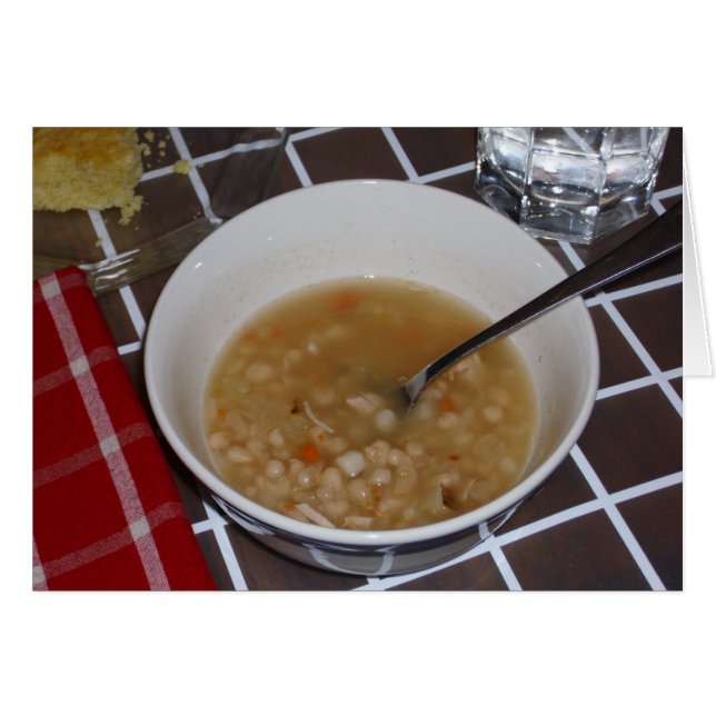 Bean Soup Recipe op een kaart (Voorkant Horizontaal)