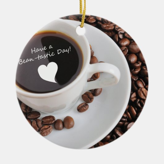 Bean-tastic Coffee Celebration Keramisch Ornament (Voorkant)