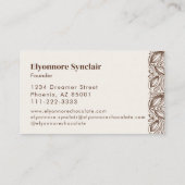 Bean to Bar Chocolate Maker Elegant Cocoa Design Visitekaartje (Achterkant)